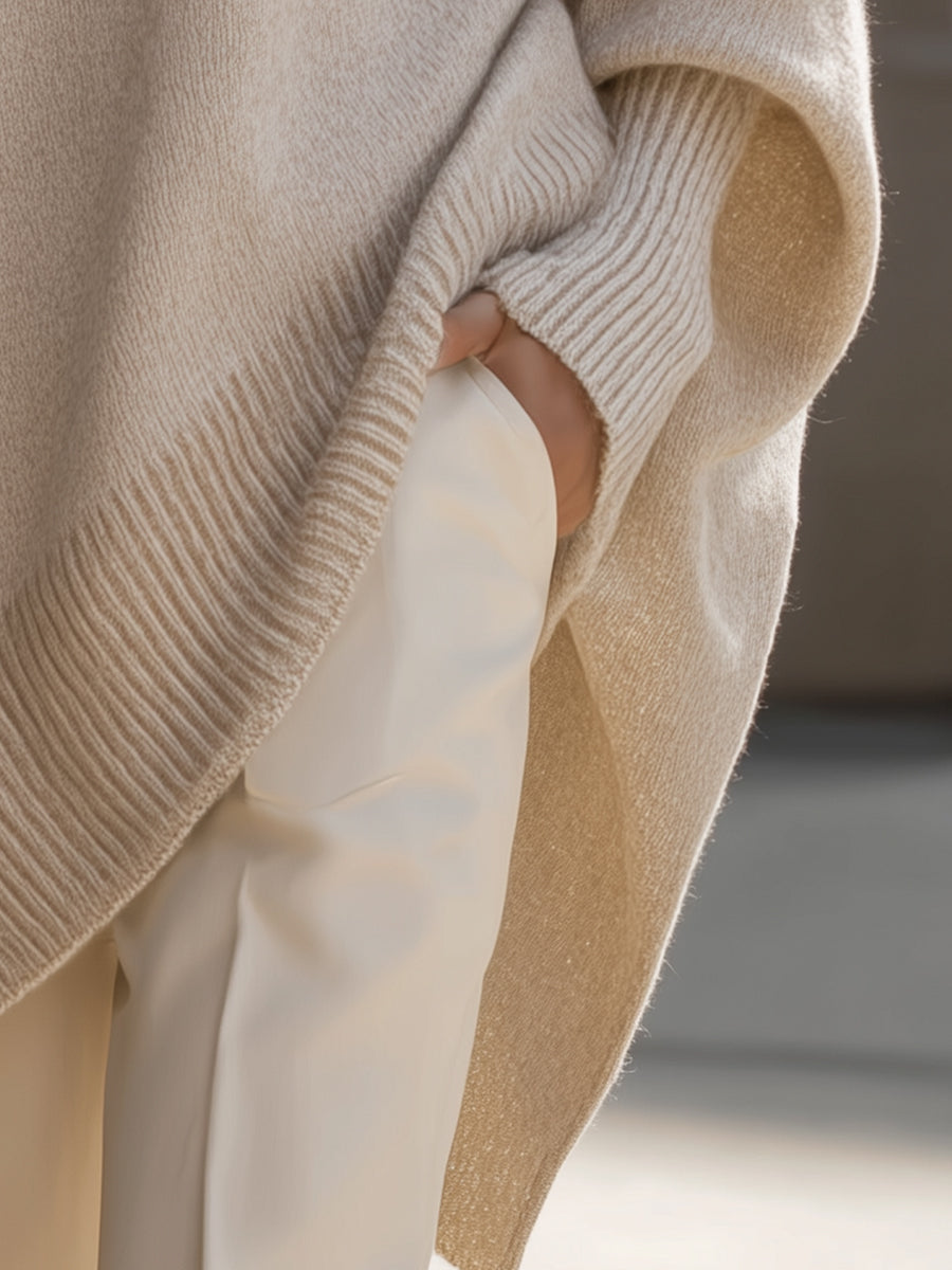 Women's Knit Sweater | Oversized Asymmetrical Hem 5
