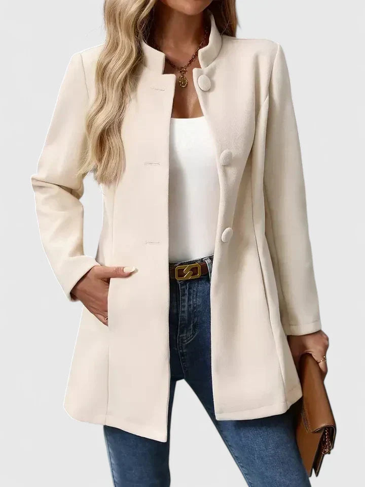 Women's Collarless Jacket | Elegant & Flattering Fit 4