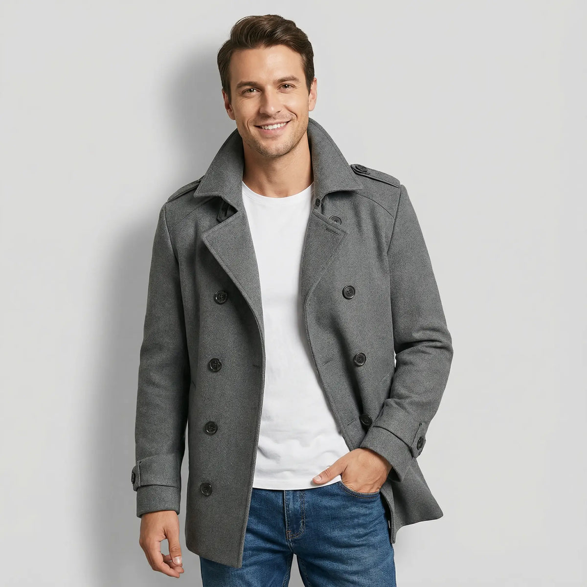 Men's Trench Coat | Belted & Tailored Fit 5