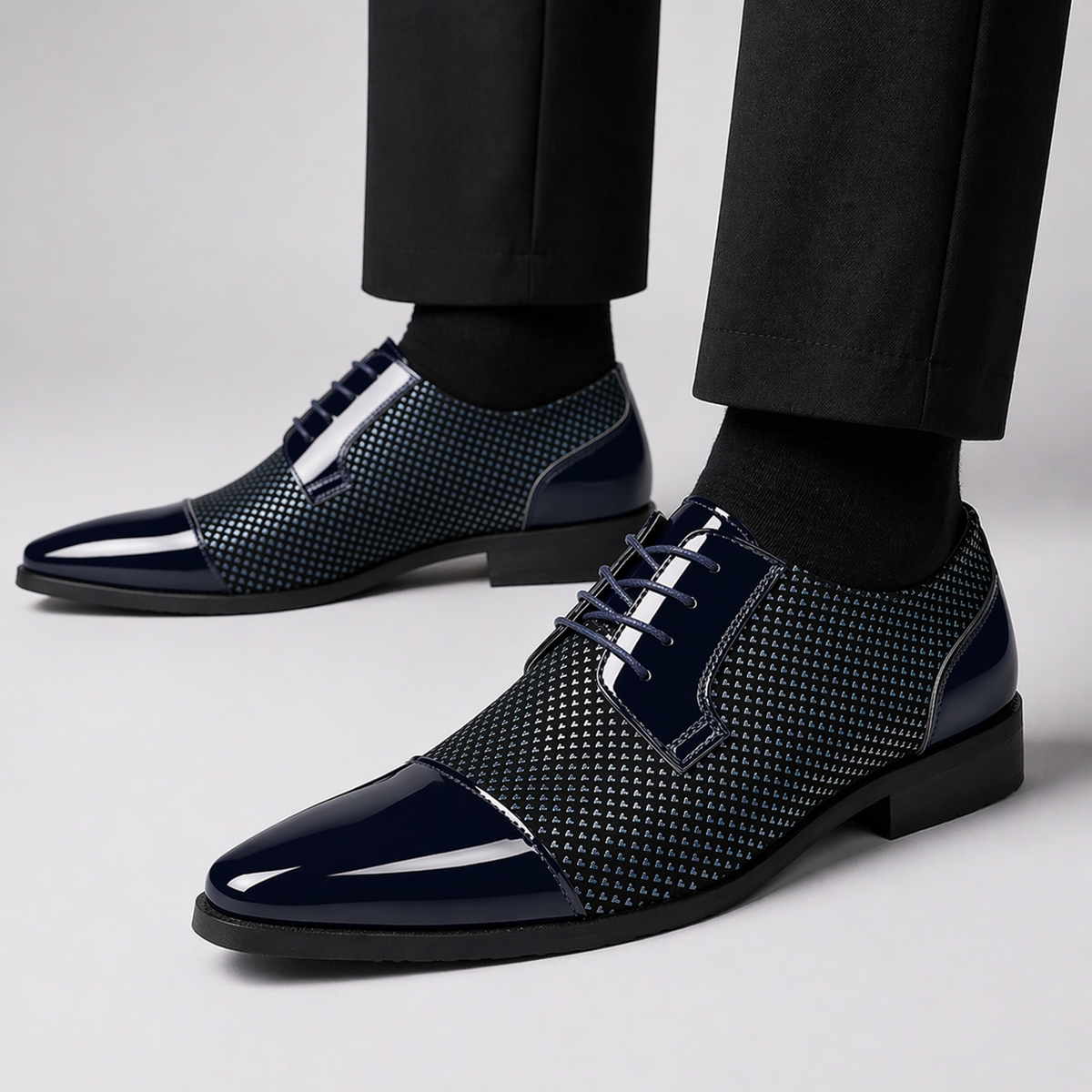 Men's Pointed Toe Oxford Shoes Lace Up Formal Footwear 5