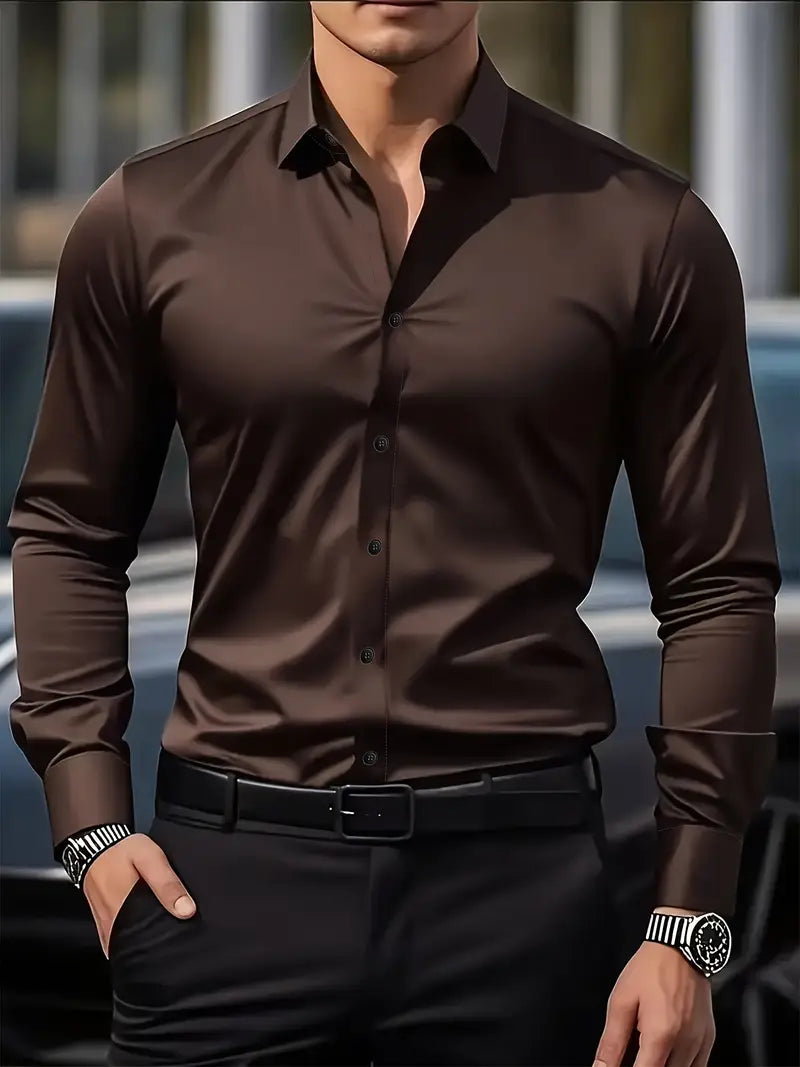 Men's Dress Shirt | Button-Front & Pointed Collar 5