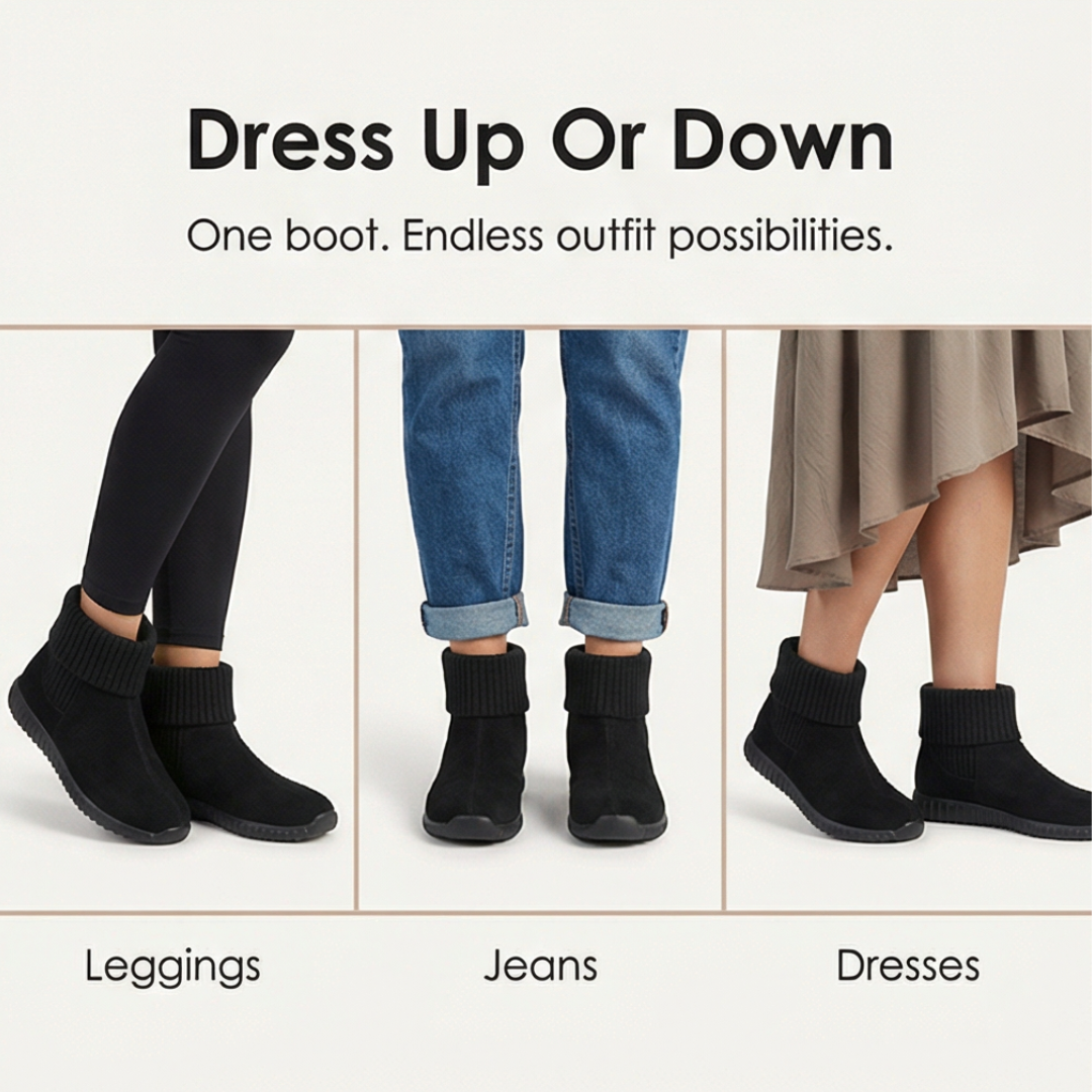 Women's Knit Cuff Ankle Booties | Slip-On & Lined 8