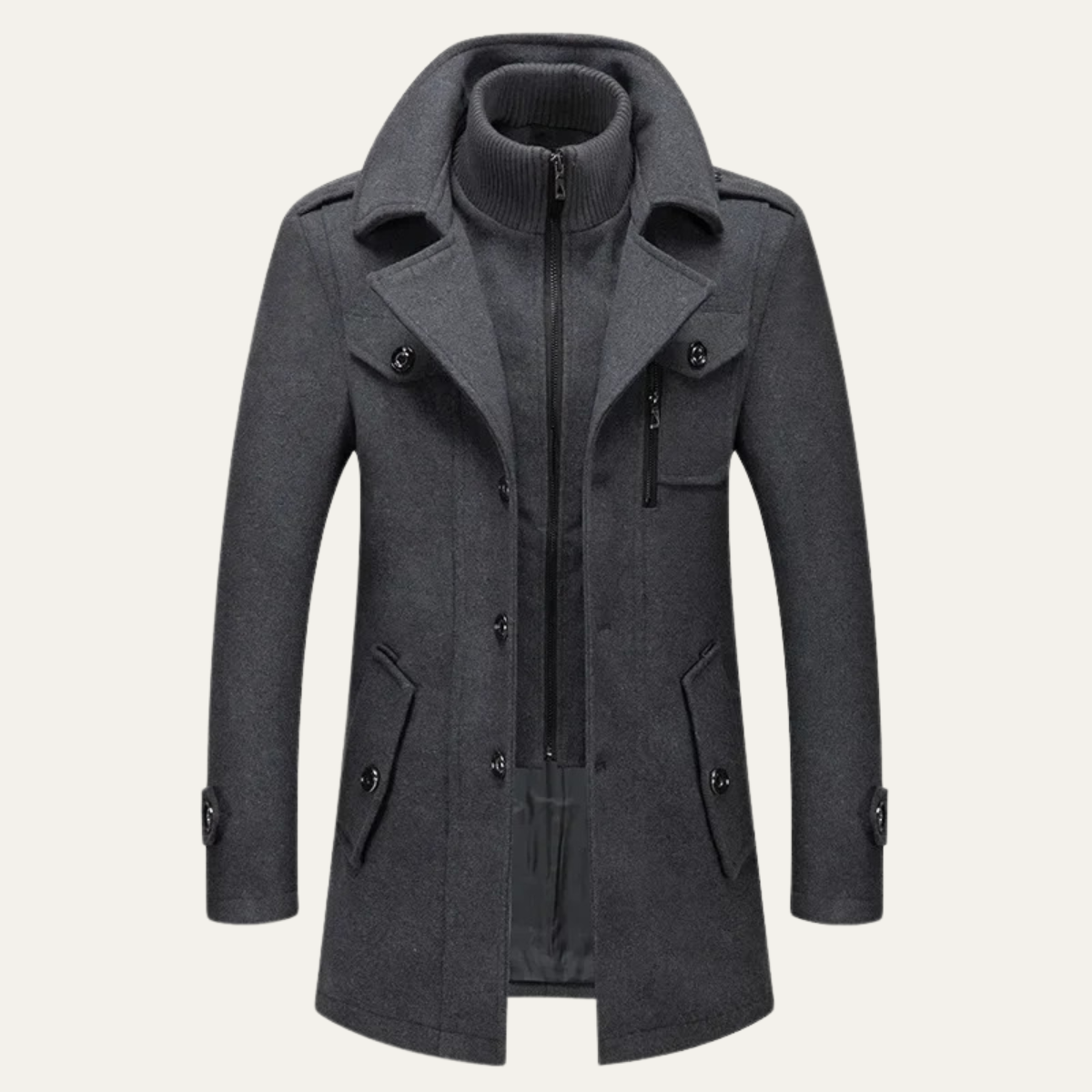 Men's Elegant Winter Wool Blend Coat
