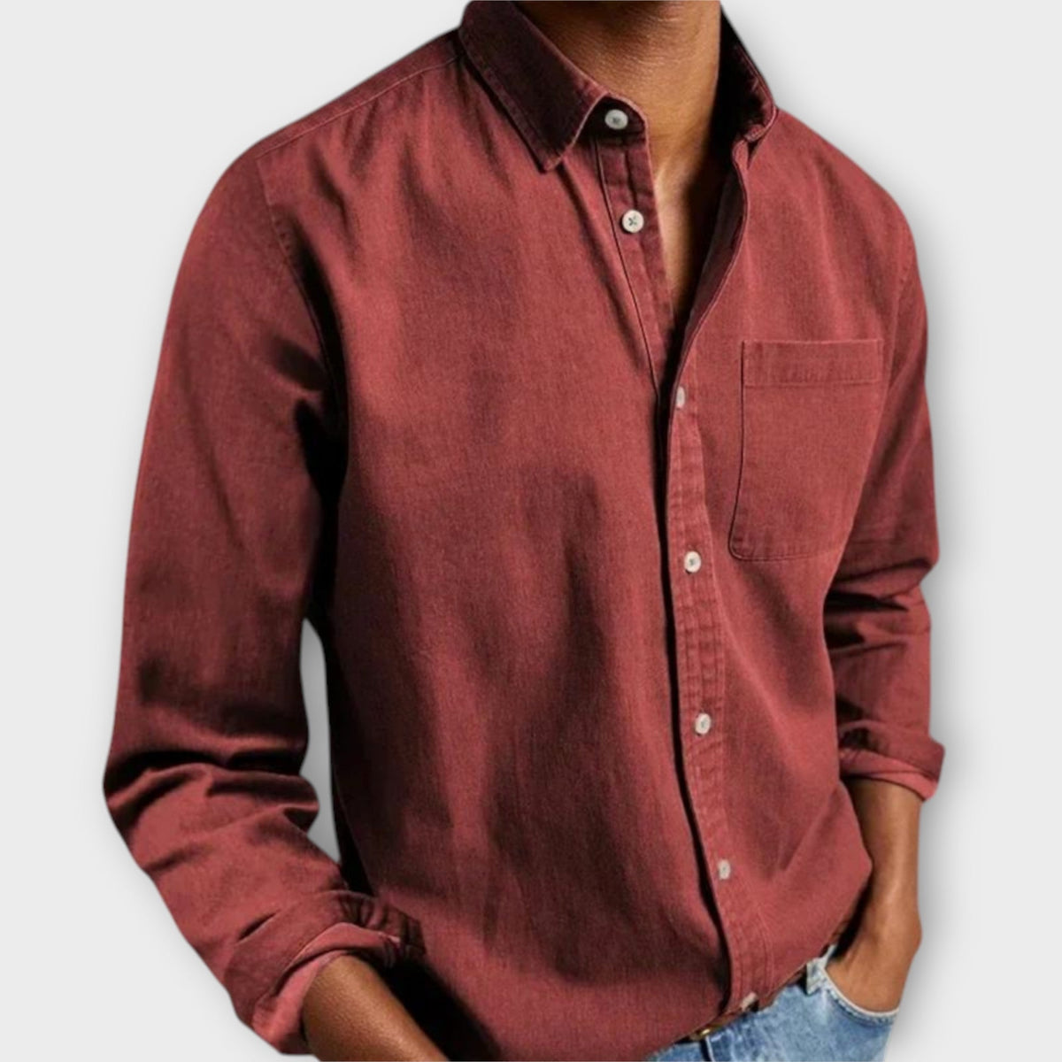 Men's Dress Shirt | Button-Front & Chest Pocket 9