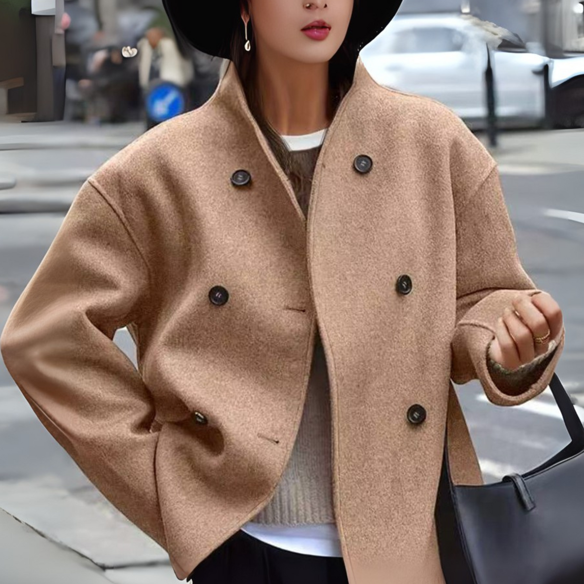 Women's Long Sleeve Coat | Stand Collar & Cosy Warmth 7