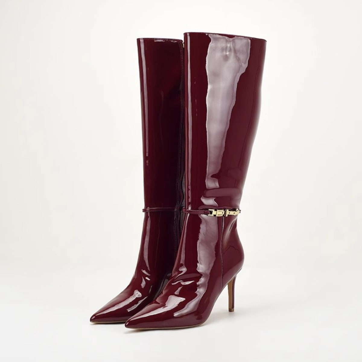 Women's Buckle Boots Pointed Toe Stiletto Heel Ankle Shoes 1