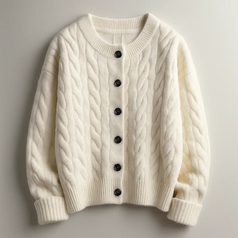 Men's Cable Knit Cardigan Button Up Ribbed Jumper Sweater 8