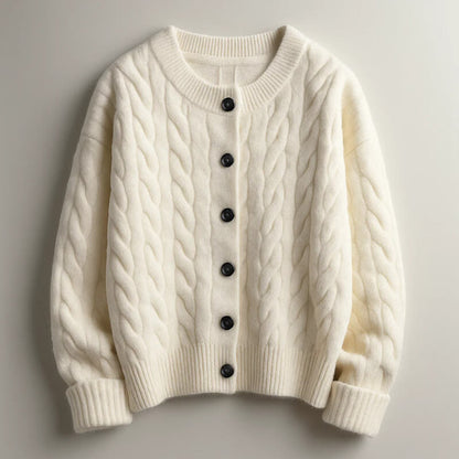 Men's Cable Knit Cardigan Button Up Ribbed Jumper Sweater 8