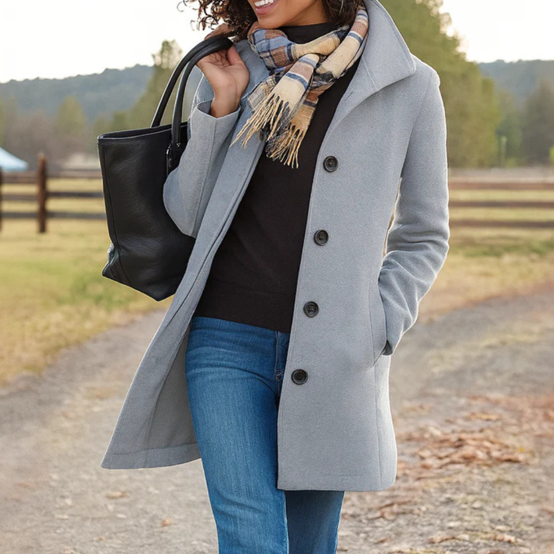 Women's Heritage Coat Button Front Straight Cut Overcoat 4