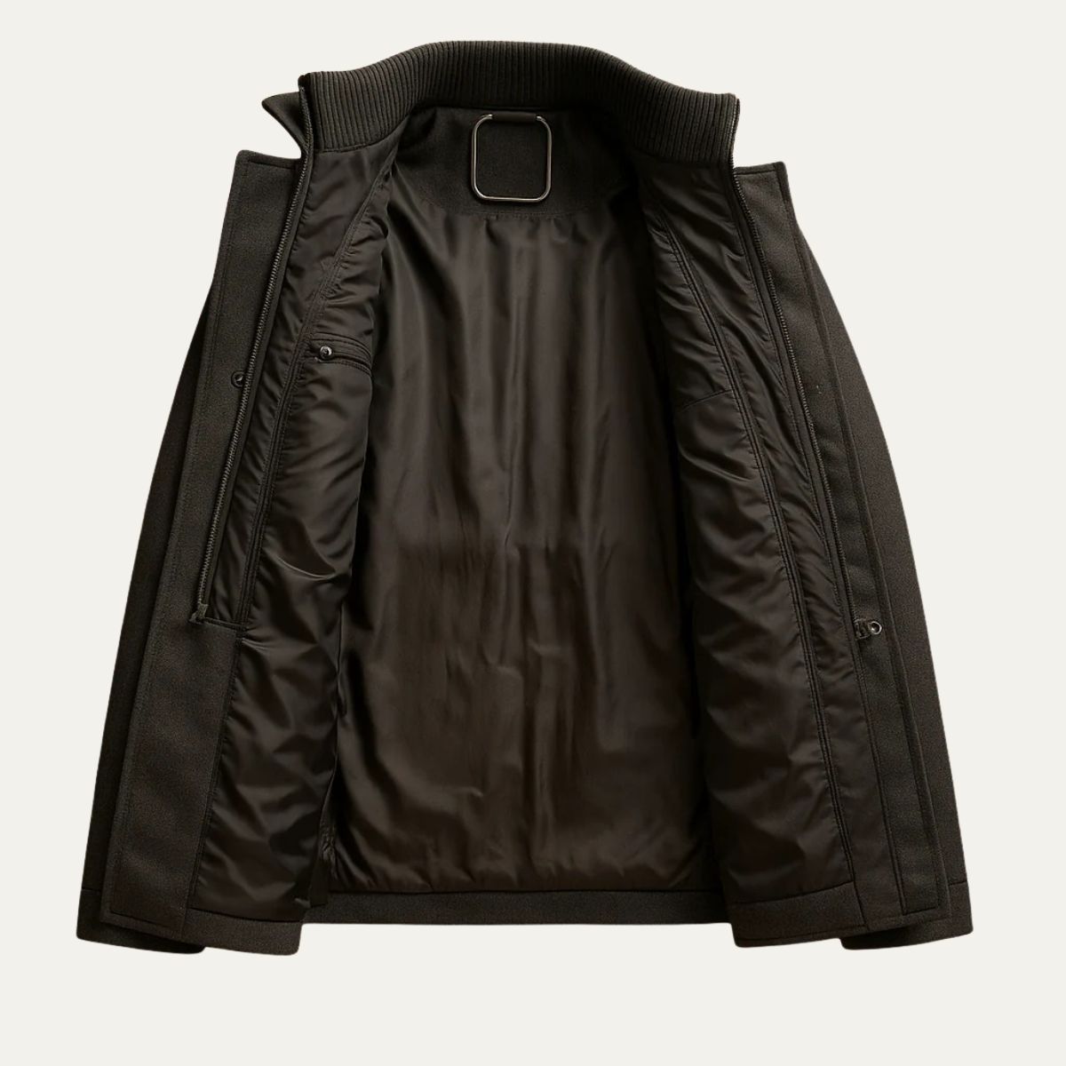 Men's Slim Fit Winter Coat Double Layered Warm Overcoat 3
