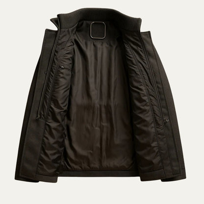 Men's Slim Fit Winter Coat Double Layered Warm Overcoat 3