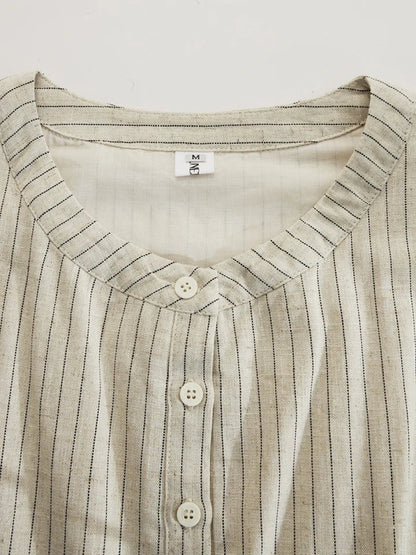 Amelia | Women's Striped Button-Down Midi Dress 8