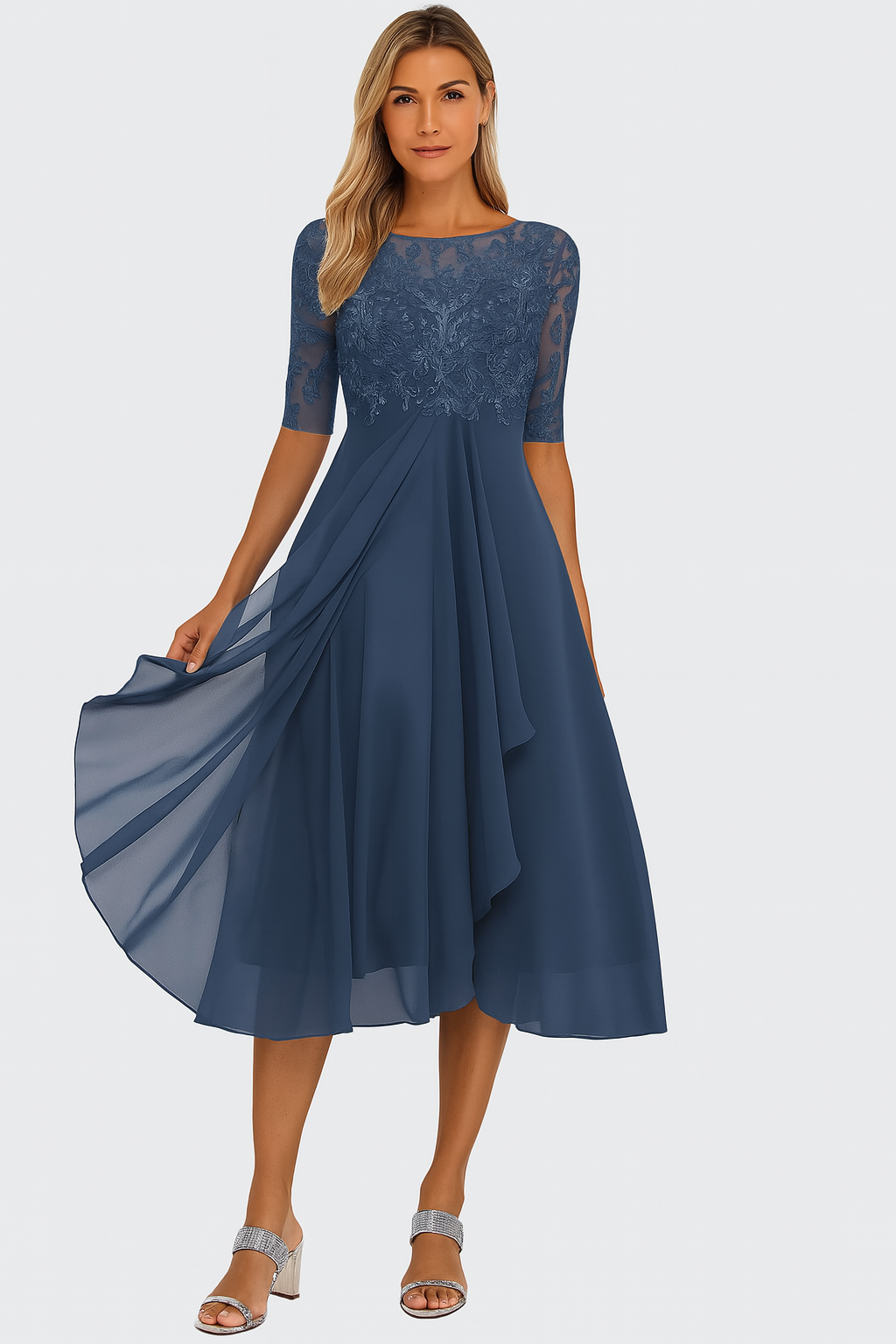 Ariel | Women A Line Lace Midi Dress 3