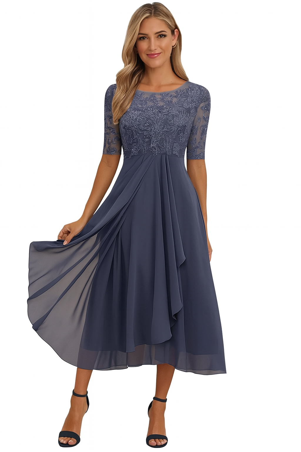 Ariel | Women A Line Lace Midi Dress 4