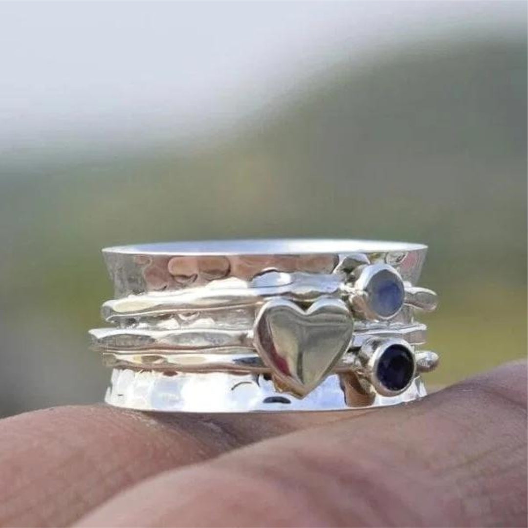 Artisan Heart Spinner Ring for Everyday Wear