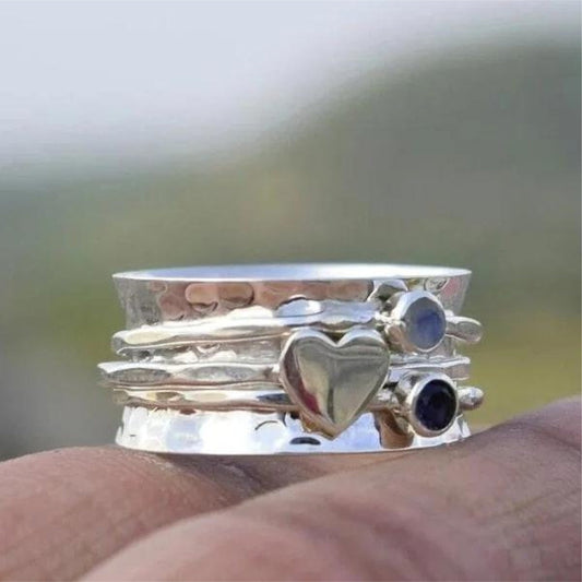 Artisan Heart Spinner Ring for Everyday Wear