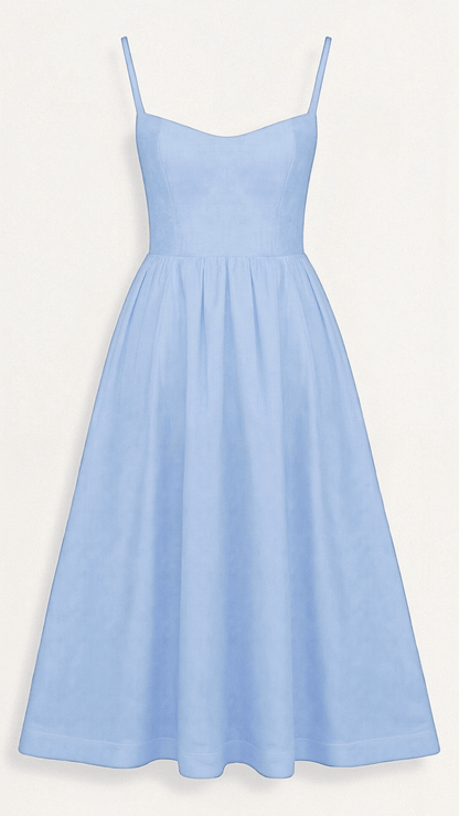 Ascot Style A-Line Midi Dress for Special Occasions