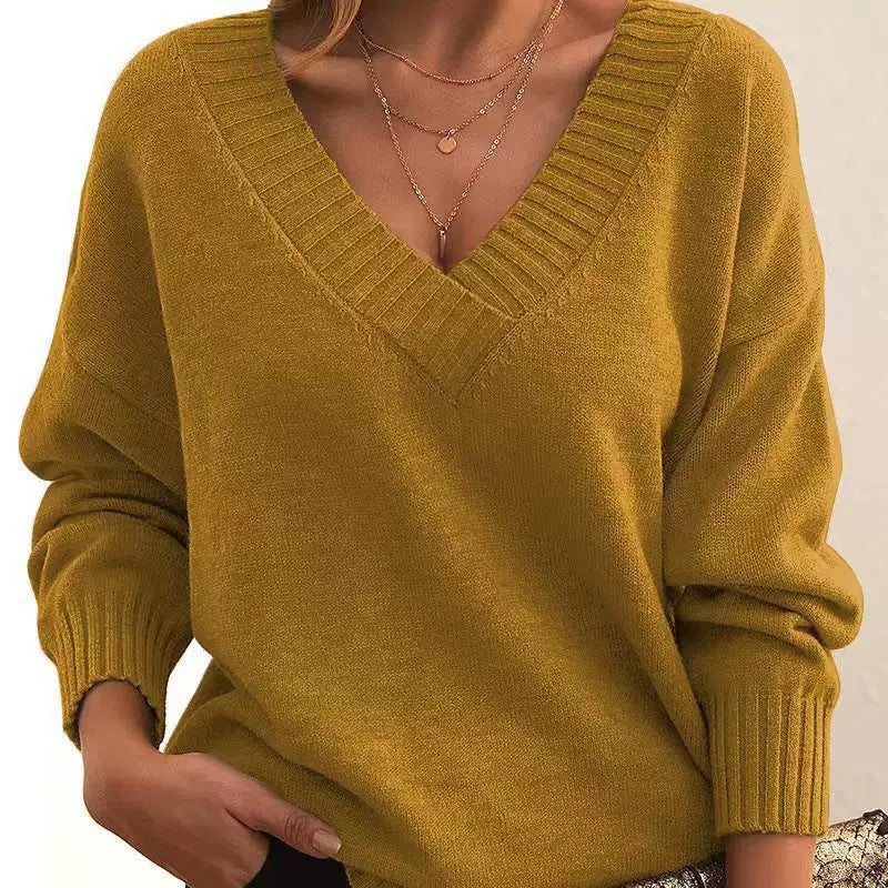 Avery - Cozy V-Neck Knit Sweater for Everyday Wear