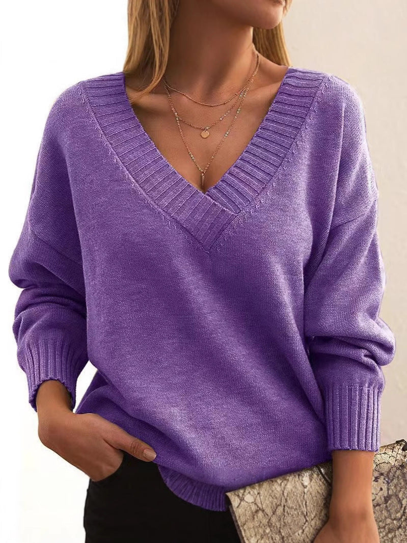 Avery - Cozy V-Neck Knit Sweater for Everyday Wear