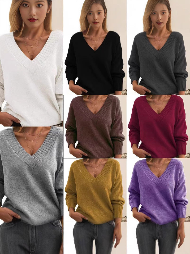 Avery - Cozy V-Neck Knit Sweater for Everyday Wear