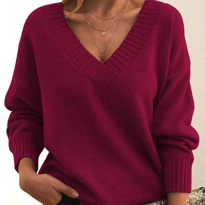 Avery - Cozy V-Neck Knit Sweater for Everyday Wear