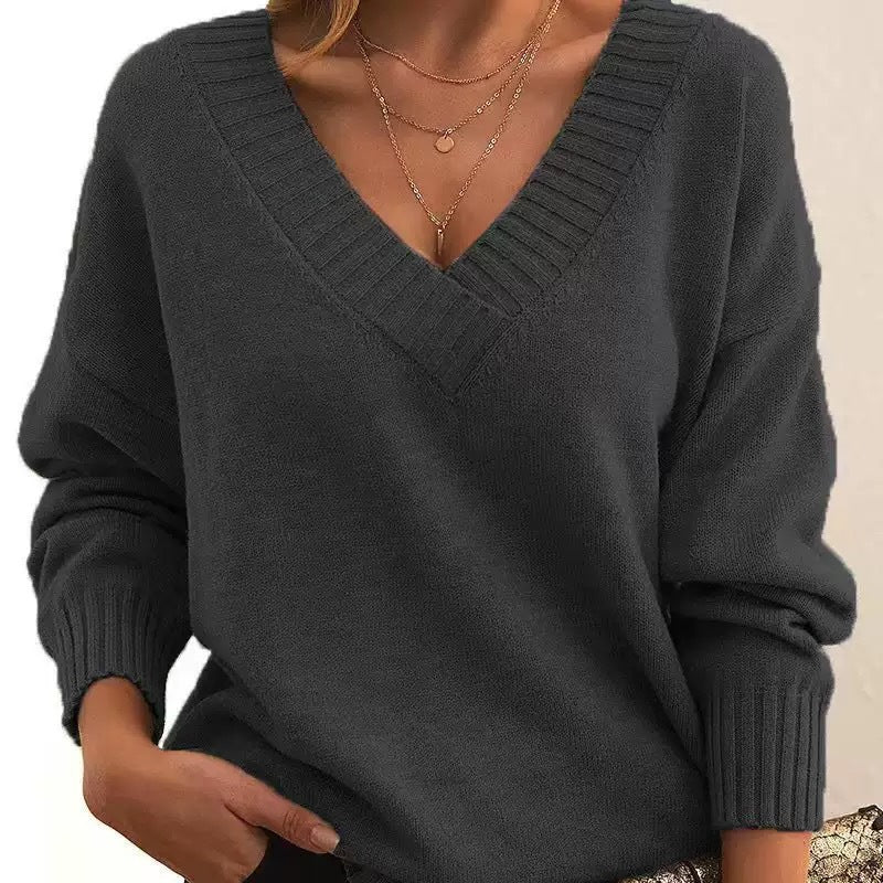 Avery - Cozy V-Neck Knit Sweater for Everyday Wear