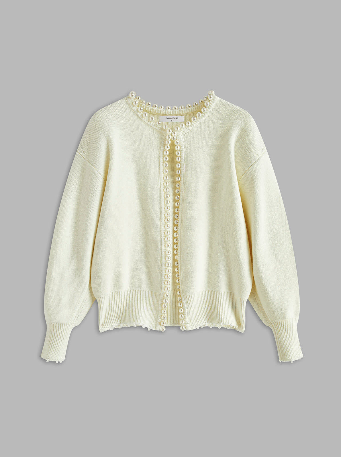 Women's Knit Cardigan Pearl Button Distressed Hem Jumper 5