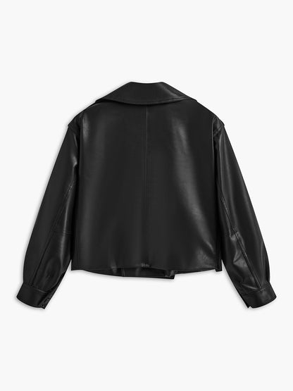 Women's Cropped Jacket | Oversized Lapel Design 3