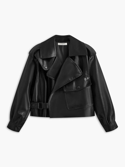 Women's Cropped Jacket | Oversized Lapel Design 1