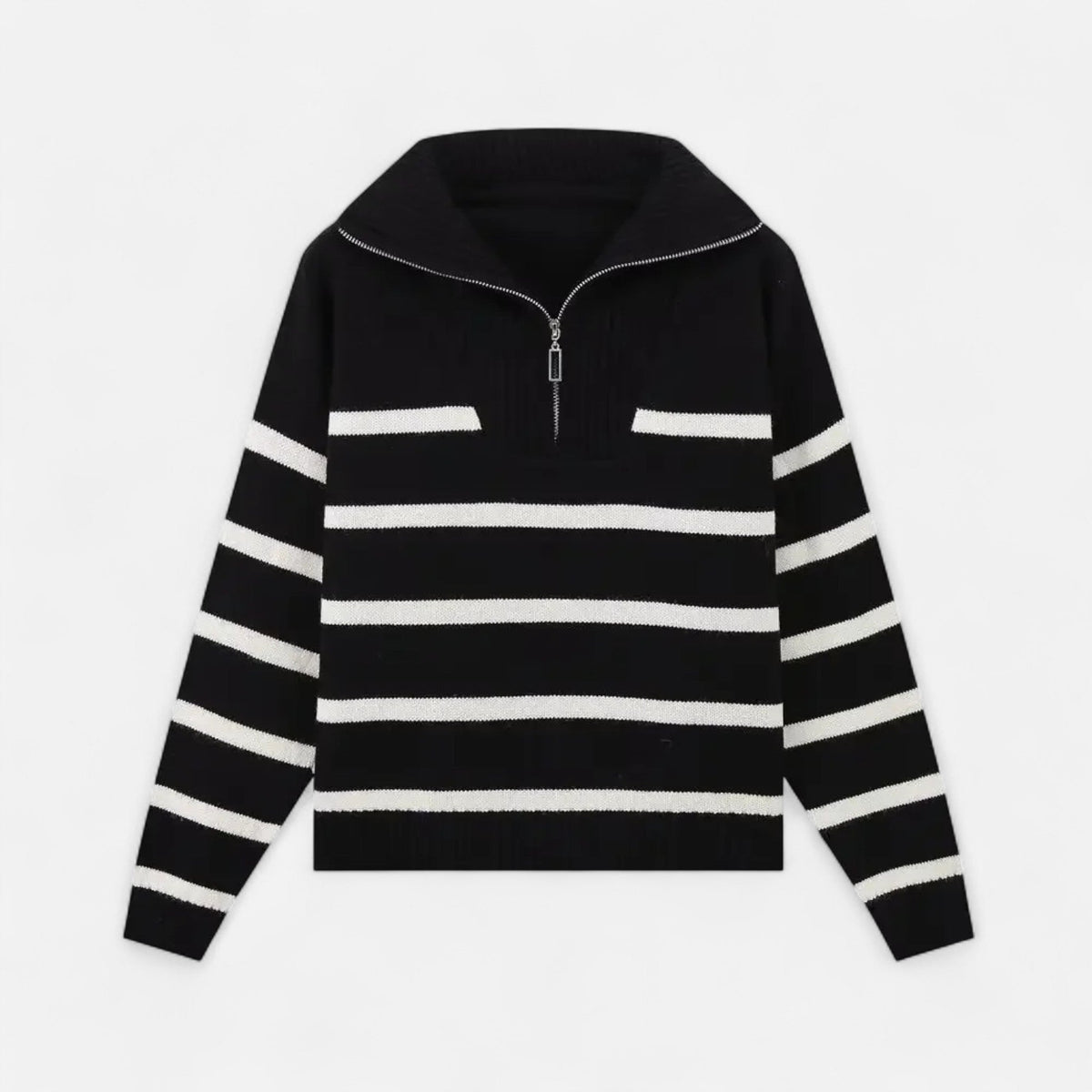 Women's Striped Polo Sweater | Half-Zip & Lightweight Comfort 5