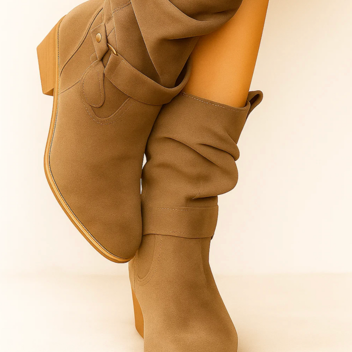 Women's Low Heel Ankle Boots Side Zip Booties Minimalist Design 9