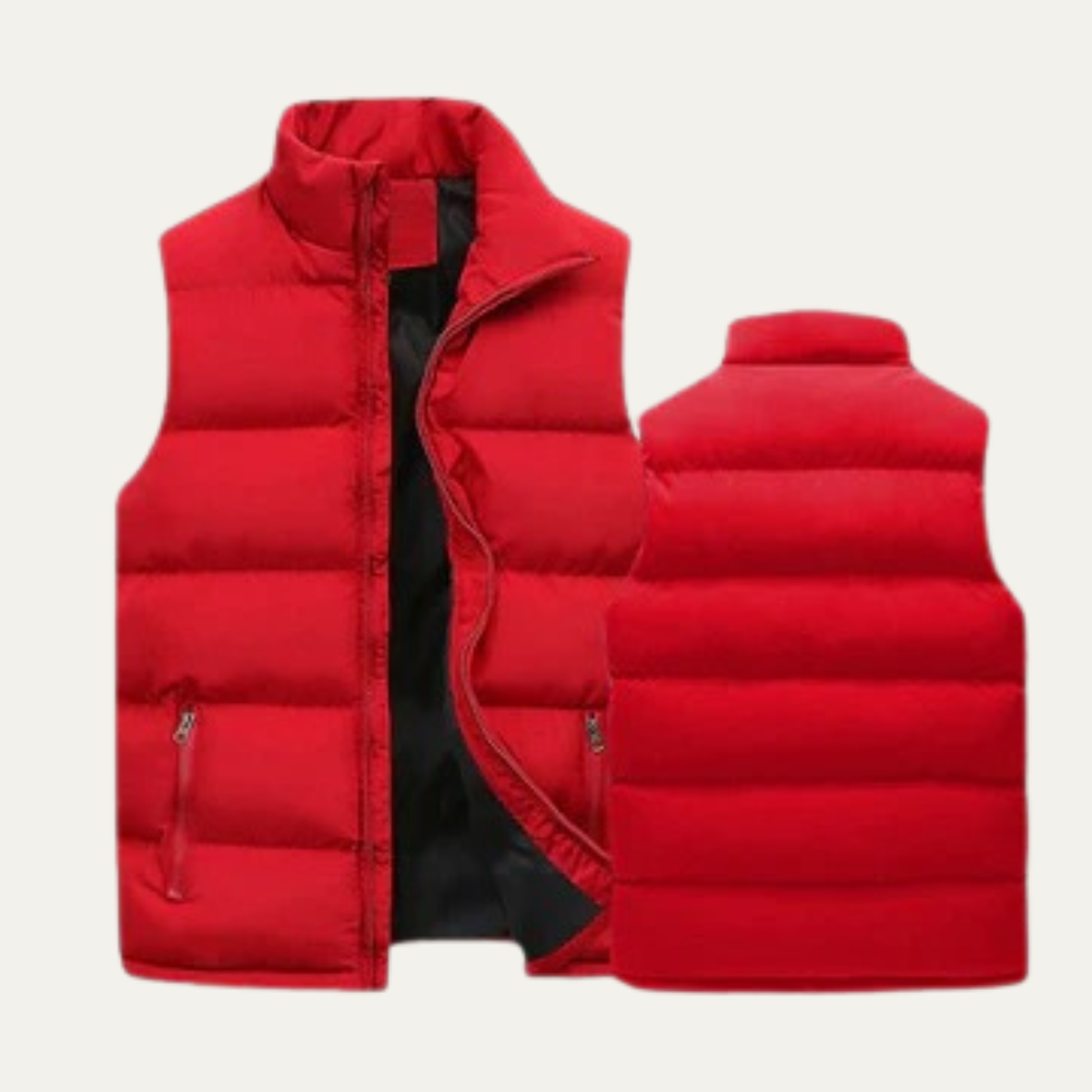 Men's Quilted Puffer Vest Slim Fit Zip Up Gilet Pockets 14