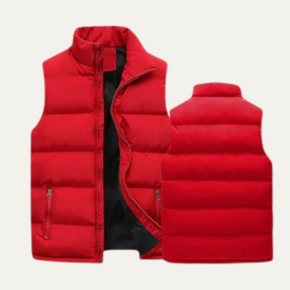 Men's Quilted Puffer Vest Slim Fit Zip Up Gilet Pockets 14