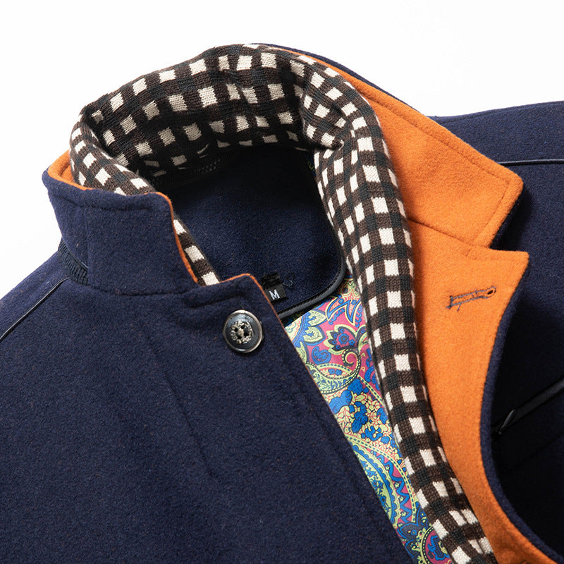 Men's Stand Collar Tailored Fit Coat Winter Overcoat 3