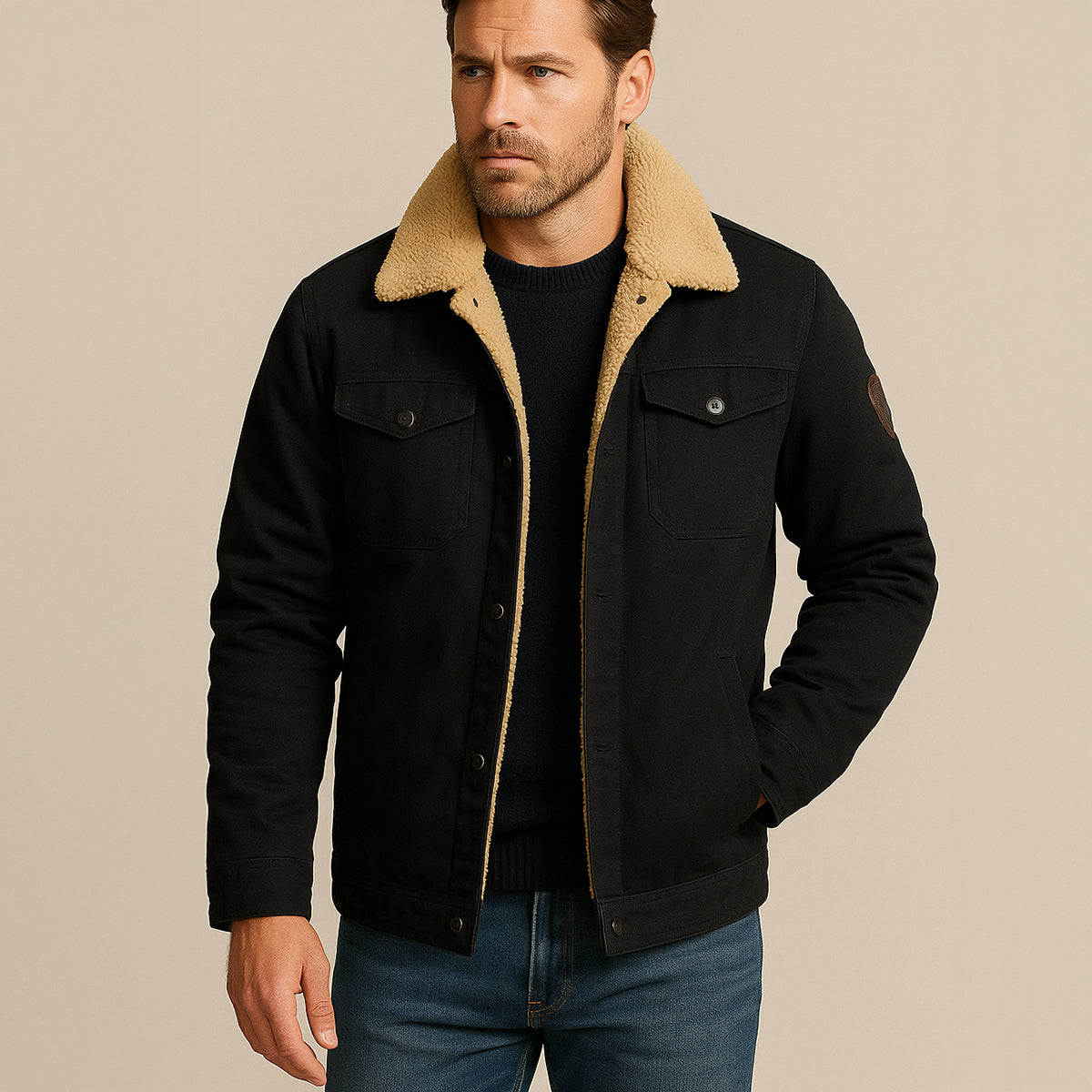 Fleece Lined Winter Coat for Men