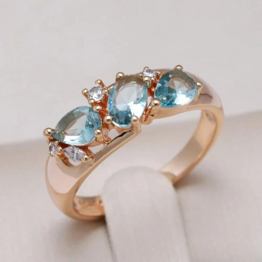 Blue Zirconia Gold Band