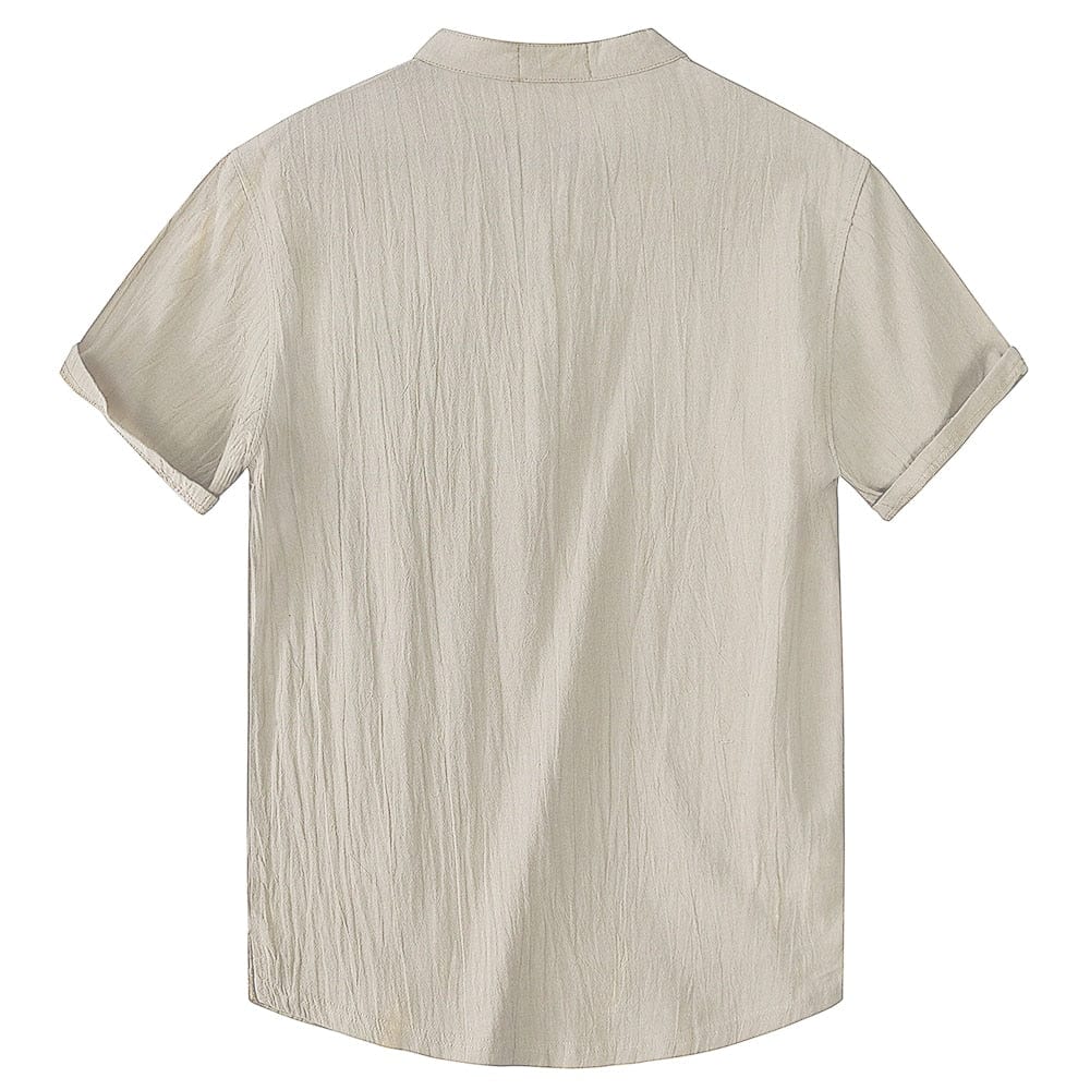 Breathable short-sleeved linen shirt 8