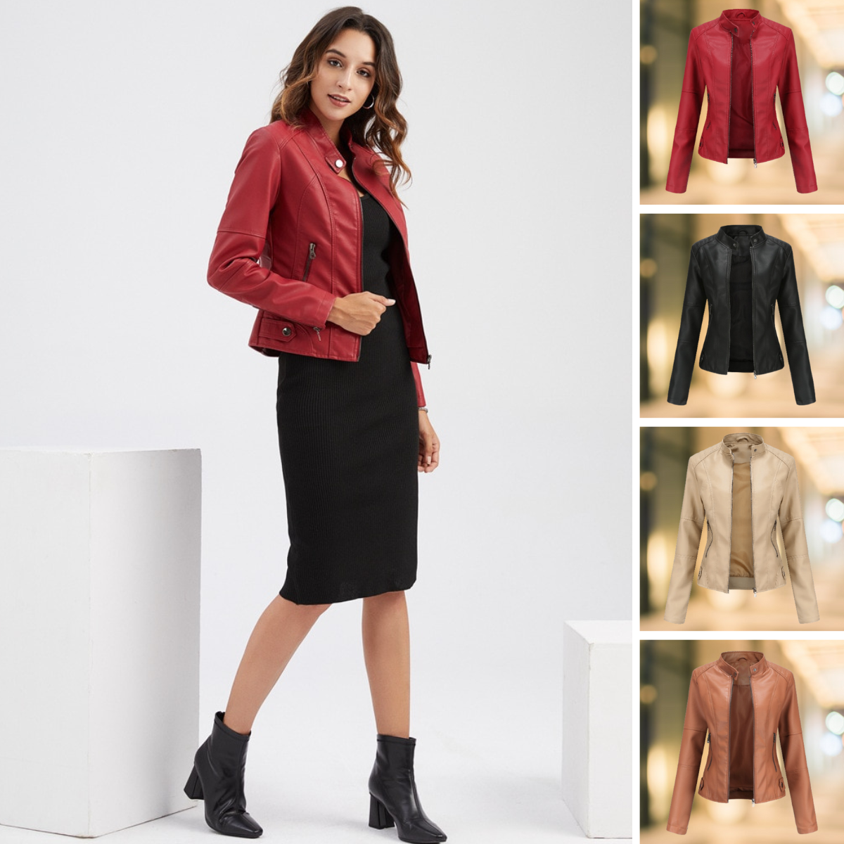 Women's Jacket | Stand-Up Collar & Zip Fastening 6