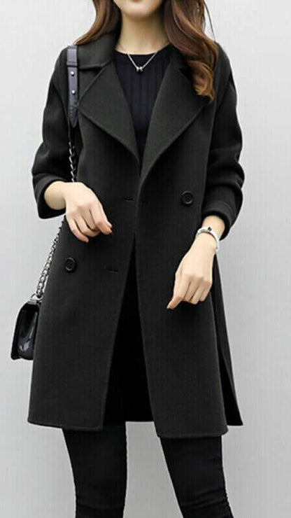 Women's Long Trench Coat | Double-Breasted & Warm 5