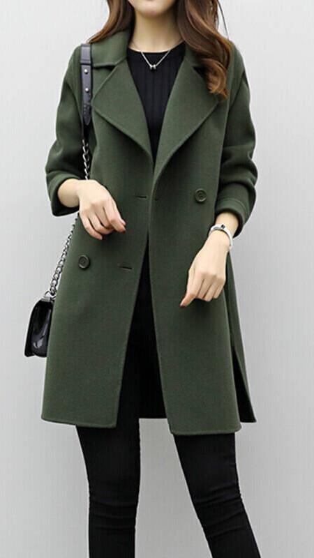 Women's Long Trench Coat | Double-Breasted & Warm 1