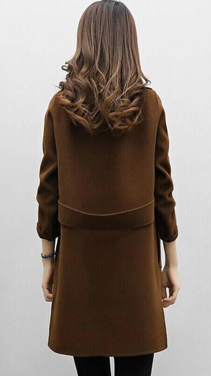 Women's Long Trench Coat | Double-Breasted & Warm 4