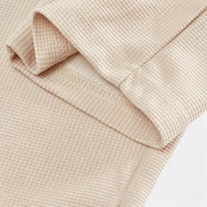 Men's Casual Two Piece Set Waffle Knit Zip Collar with Stretch Fit 8