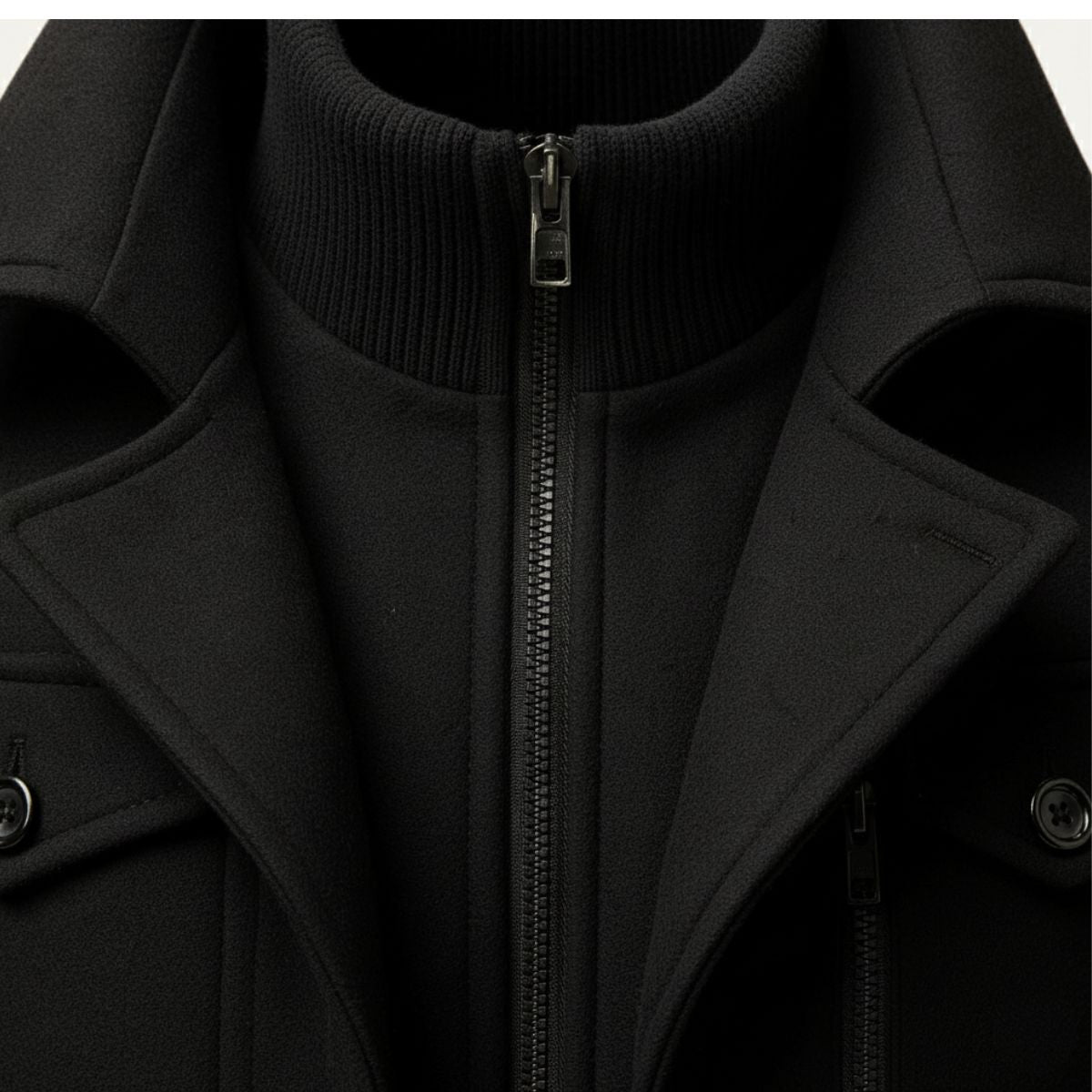 Men's Slim Fit Winter Coat Double Layered Warm Overcoat 11