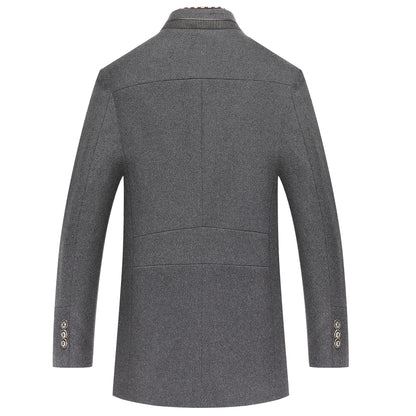 Men's Stand Collar Tailored Fit Coat Winter Overcoat 7