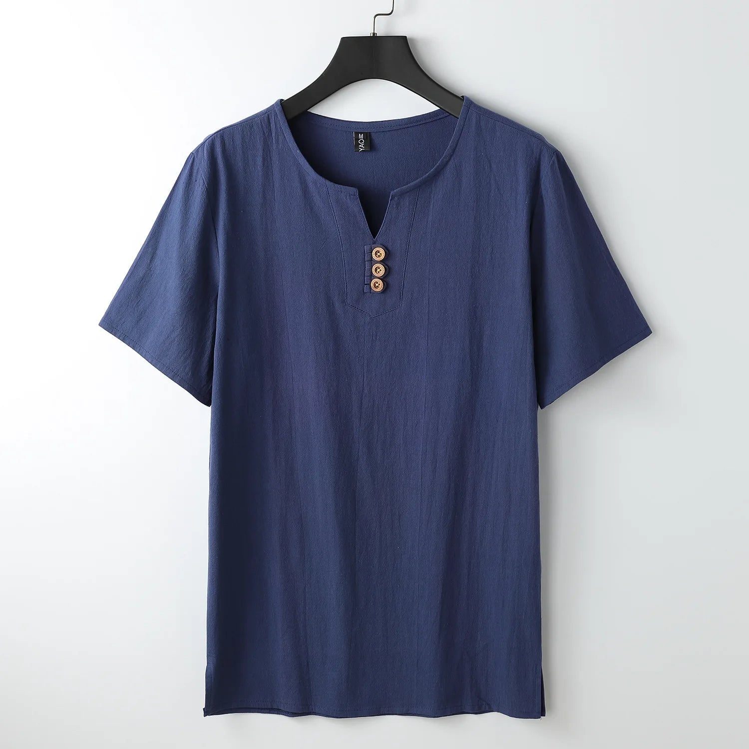 Men's T-Shirt | Button-Neck Relaxed Fit