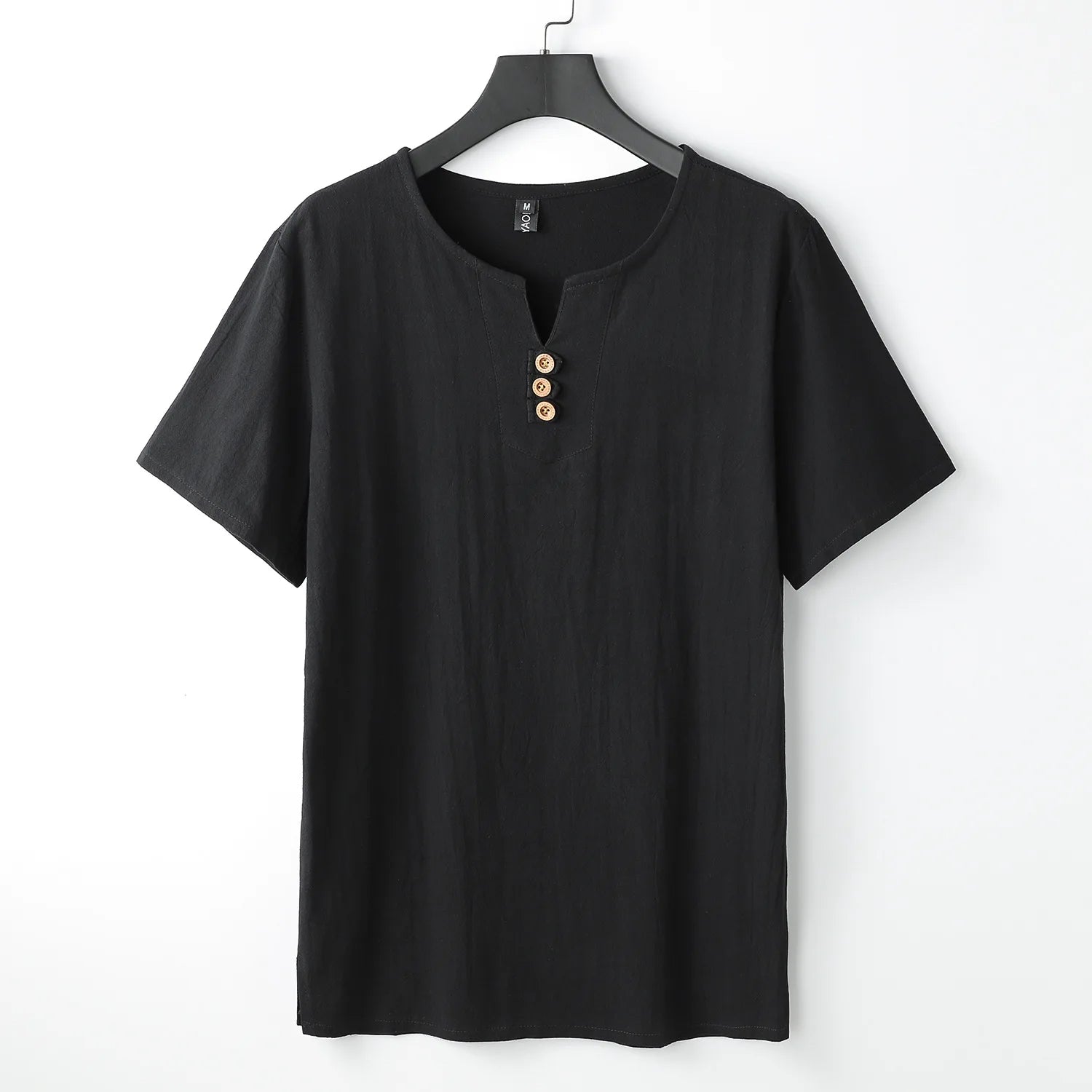Men's T-Shirt | Button-Neck Relaxed Fit