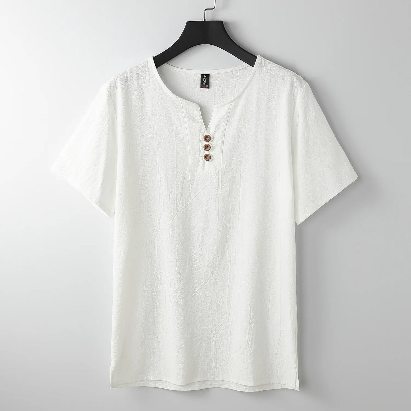 Men's T-Shirt | Button-Neck Relaxed Fit