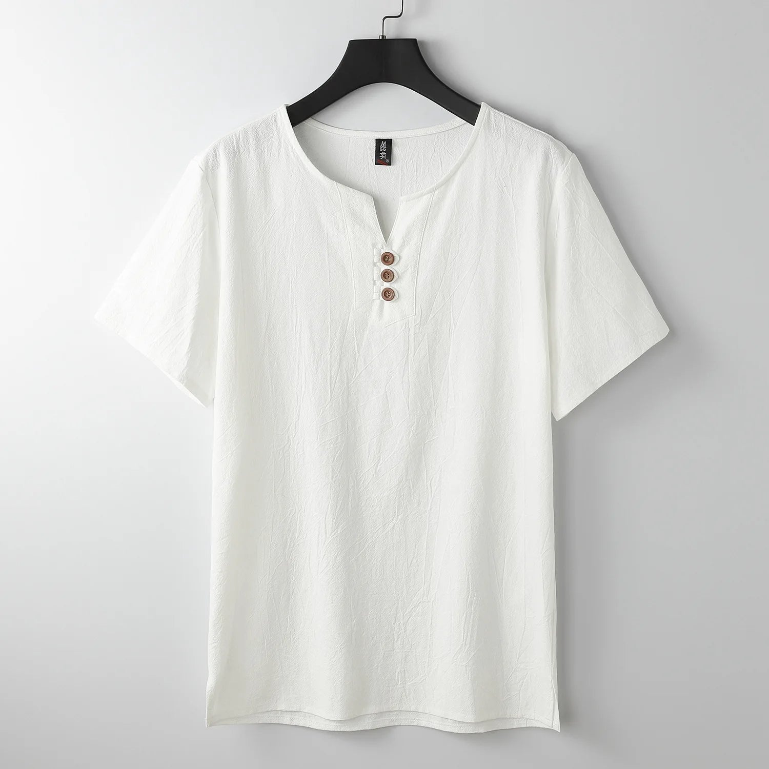 Men's T-Shirt | Button-Neck Relaxed Fit