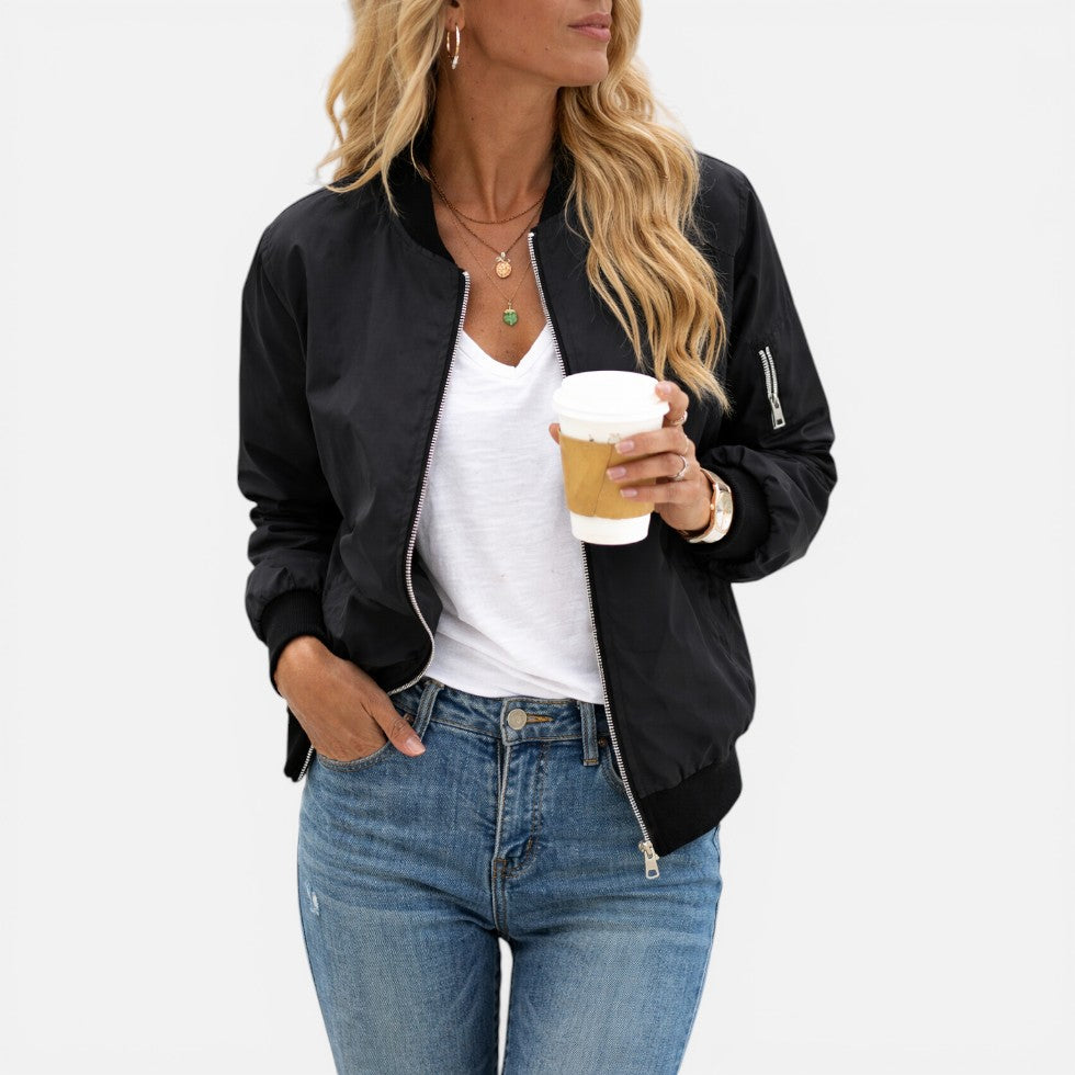 Women's Bomber Jacket | Zip Front & Lightweight 3