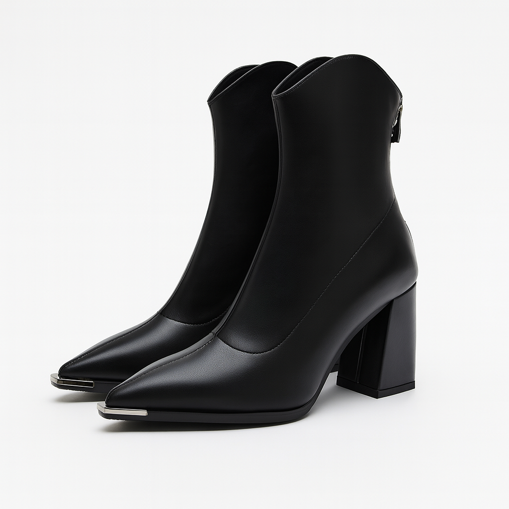 Women's Ankle Boots | Pointed Toe & Chrome Tip 1
